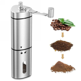 Hand Crank Pepper Conical Burr Grinder Coffee Beans Mill Muller Stainless Steel