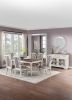 Transitional Style 7pc Dining Set Dining Table w Oak Top 6xSide Chairs Cushion Seat Antique White Kitchen Dining Room