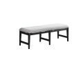 Black Color 6pc Dining Set Table And 4x Side Chairs 1x Bench Upholstered Fabric Cushion Seats Solid wood Dining Room Furniture