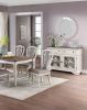 Transitional Style 7pc Dining Set Dining Table w Oak Top 6xSide Chairs Cushion Seat Antique White Kitchen Dining Room